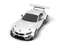 White sport car on transparent background. 3d rendering - illustration png