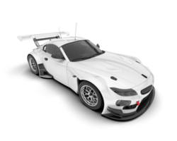 White sport car on transparent background. 3d rendering - illustration png