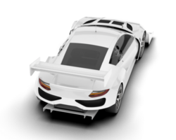 White sport car on transparent background. 3d rendering - illustration png