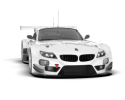 White sport car on transparent background. 3d rendering - illustration png