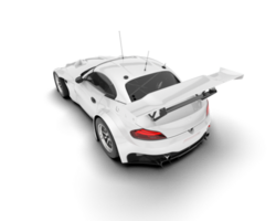 White sport car on transparent background. 3d rendering - illustration png