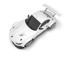 White sport car on transparent background. 3d rendering - illustration png