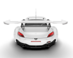 White sport car on transparent background. 3d rendering - illustration png