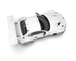 White sport car on transparent background. 3d rendering - illustration png