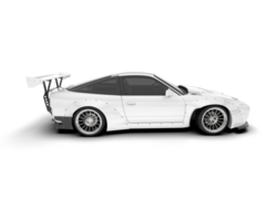 White sport car on transparent background. 3d rendering - illustration png