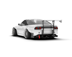 White sport car on transparent background. 3d rendering - illustration png