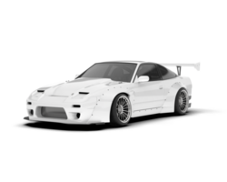 White sport car on transparent background. 3d rendering - illustration png