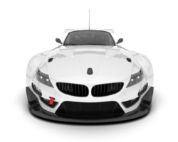 blanc sport voiture sur transparent Contexte. 3d le rendu - illustration png