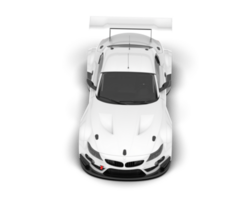 White sport car on transparent background. 3d rendering - illustration png