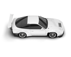 White sport car on transparent background. 3d rendering - illustration png