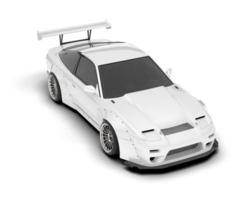 White sport car on transparent background. 3d rendering - illustration png