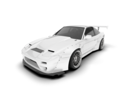 White sport car on transparent background. 3d rendering - illustration png