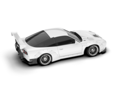 White sport car on transparent background. 3d rendering - illustration png