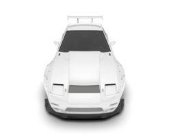 White sport car on transparent background. 3d rendering - illustration png