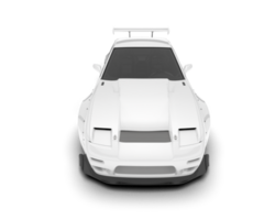 White sport car on transparent background. 3d rendering - illustration png