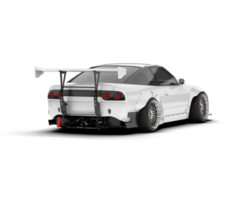 White sport car on transparent background. 3d rendering - illustration png