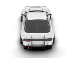 blanc sport voiture sur transparent Contexte. 3d le rendu - illustration png