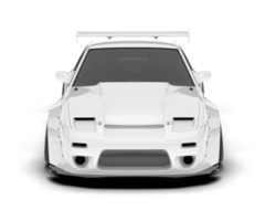 White sport car on transparent background. 3d rendering - illustration png