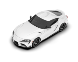 White sport car on transparent background. 3d rendering - illustration png