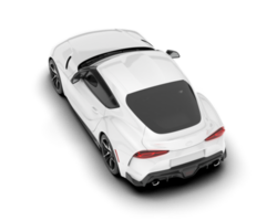 White sport car on transparent background. 3d rendering - illustration png