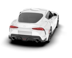 White sport car on transparent background. 3d rendering - illustration png