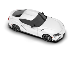 White sport car on transparent background. 3d rendering - illustration png