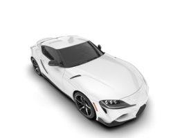 White sport car on transparent background. 3d rendering - illustration png