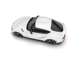 White sport car on transparent background. 3d rendering - illustration png