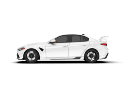 White sport car on transparent background. 3d rendering - illustration png