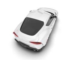 White sport car on transparent background. 3d rendering - illustration png