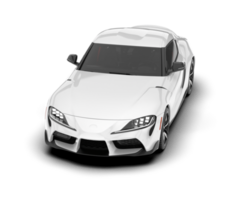 White sport car on transparent background. 3d rendering - illustration png