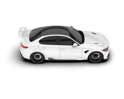 White sport car on transparent background. 3d rendering - illustration png