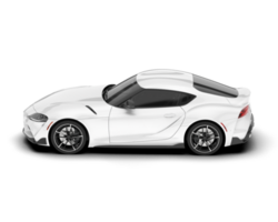 White sport car on transparent background. 3d rendering - illustration png