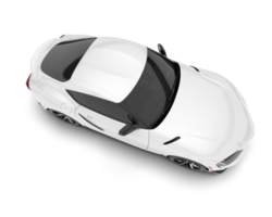 White sport car on transparent background. 3d rendering - illustration png