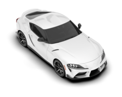 White sport car on transparent background. 3d rendering - illustration png