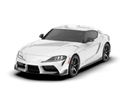 White sport car on transparent background. 3d rendering - illustration png