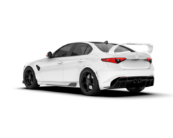 blanc sport voiture sur transparent Contexte. 3d le rendu - illustration png