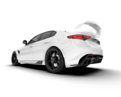 White sport car on transparent background. 3d rendering - illustration png