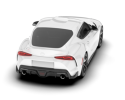 White sport car on transparent background. 3d rendering - illustration png