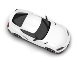 White sport car on transparent background. 3d rendering - illustration png