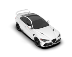 White sport car on transparent background. 3d rendering - illustration png