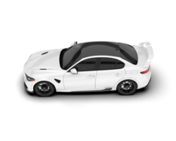 White sport car on transparent background. 3d rendering - illustration png