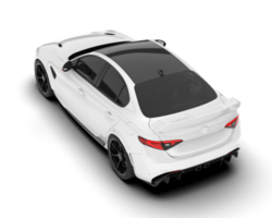 White sport car on transparent background. 3d rendering - illustration png