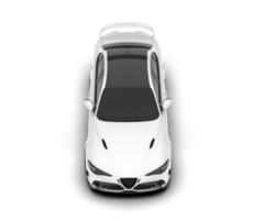 White sport car on transparent background. 3d rendering - illustration png