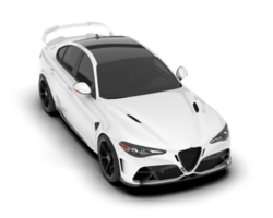 White sport car on transparent background. 3d rendering - illustration png
