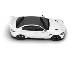 White sport car on transparent background. 3d rendering - illustration png