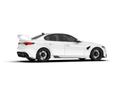 blanc sport voiture sur transparent Contexte. 3d le rendu - illustration png