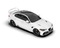 White sport car on transparent background. 3d rendering - illustration png