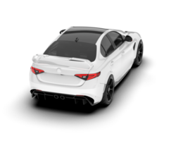 White sport car on transparent background. 3d rendering - illustration png