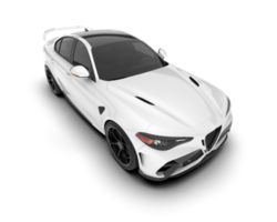 White sport car on transparent background. 3d rendering - illustration png